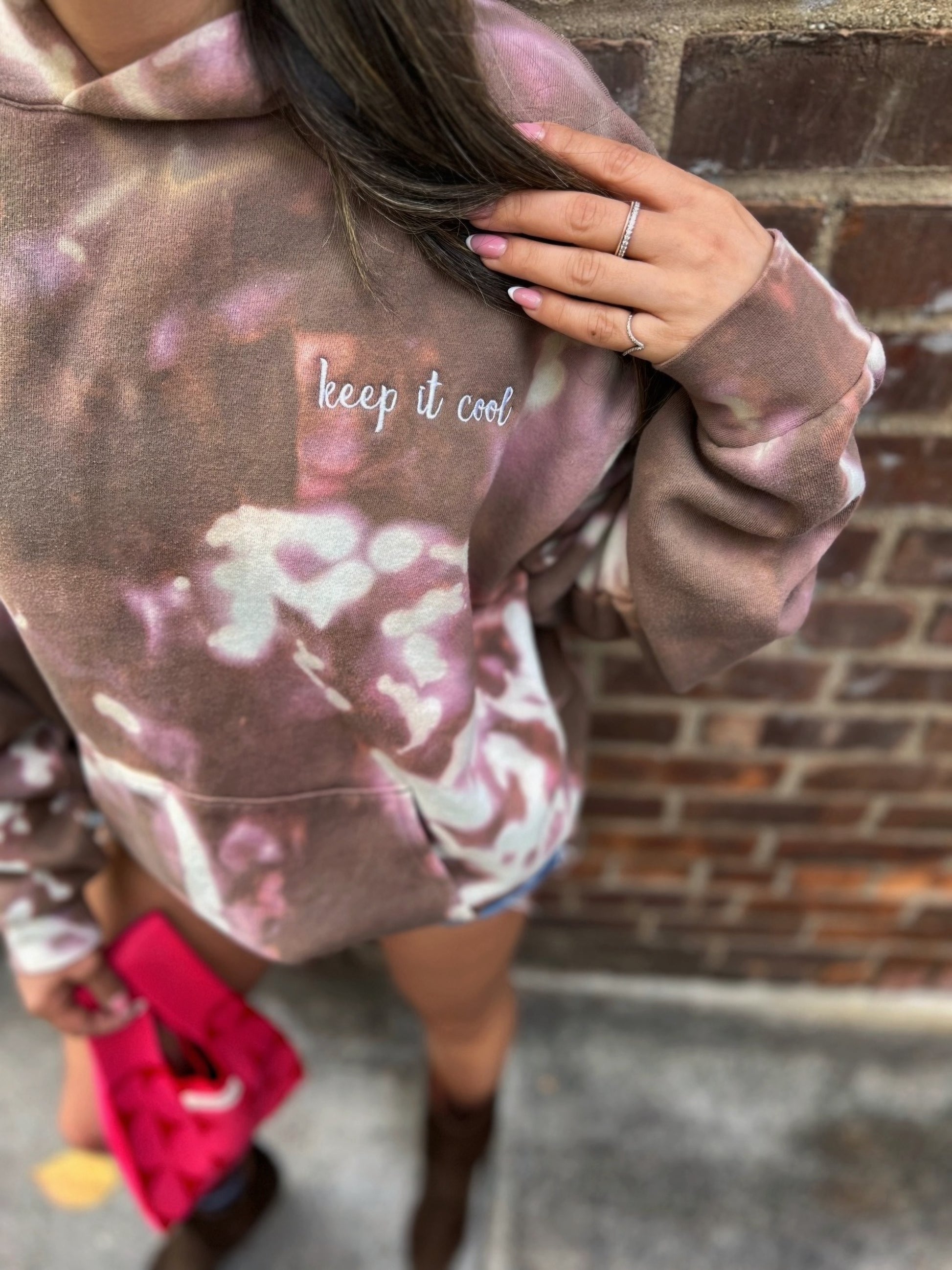 Clay Brown Acid Wash Hoodie