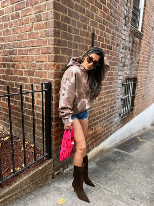 Clay Brown Acid Wash Hoodie