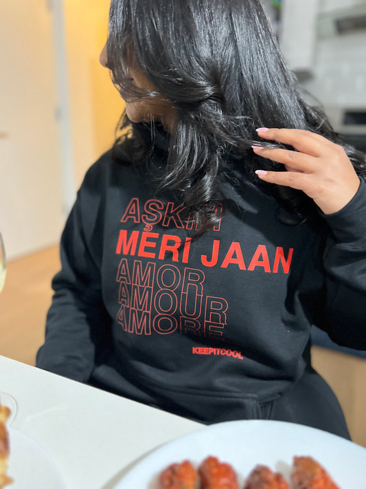 Meri Jaan Love Black Hoodie