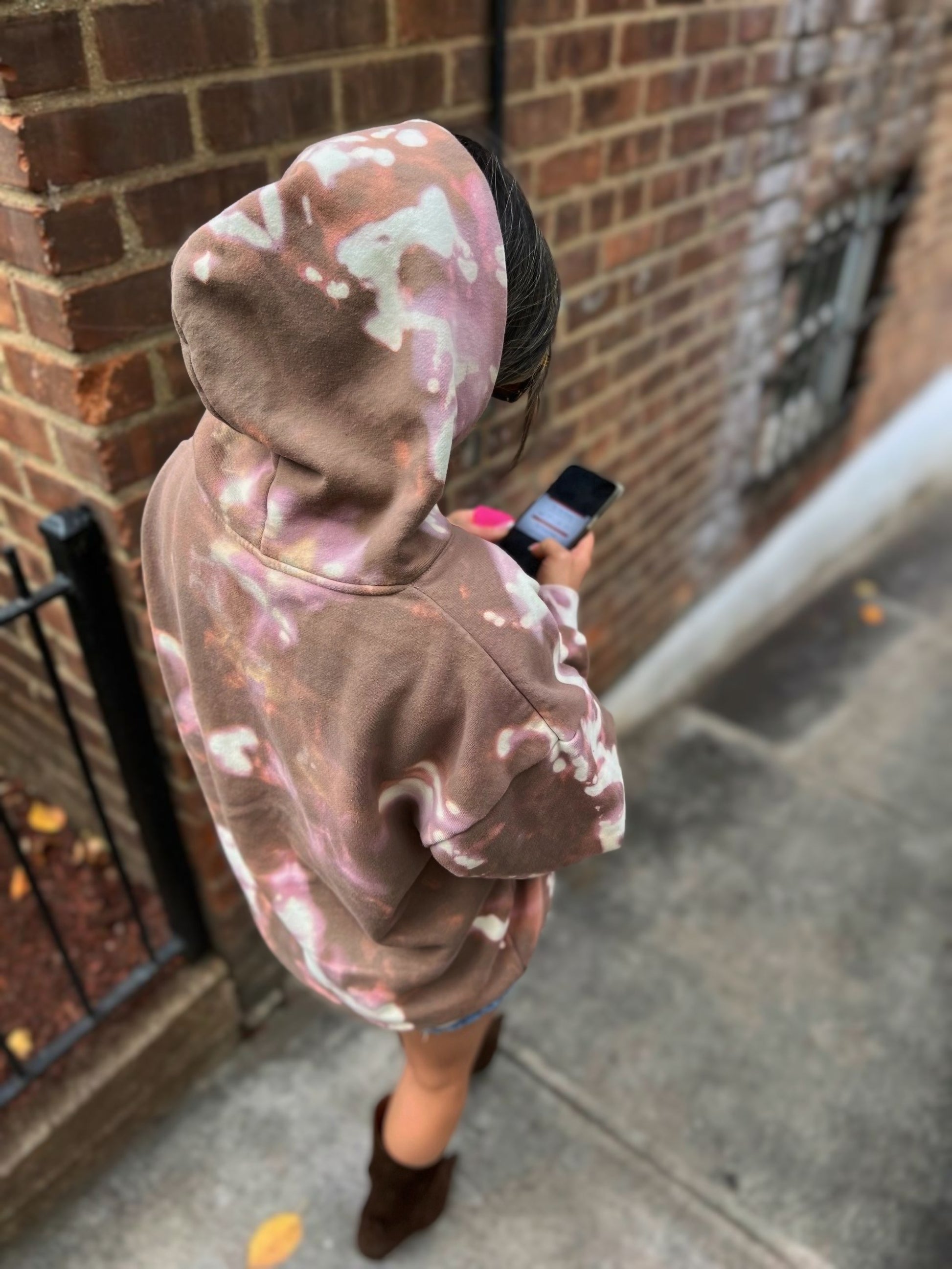 Clay Brown Acid Wash Hoodie