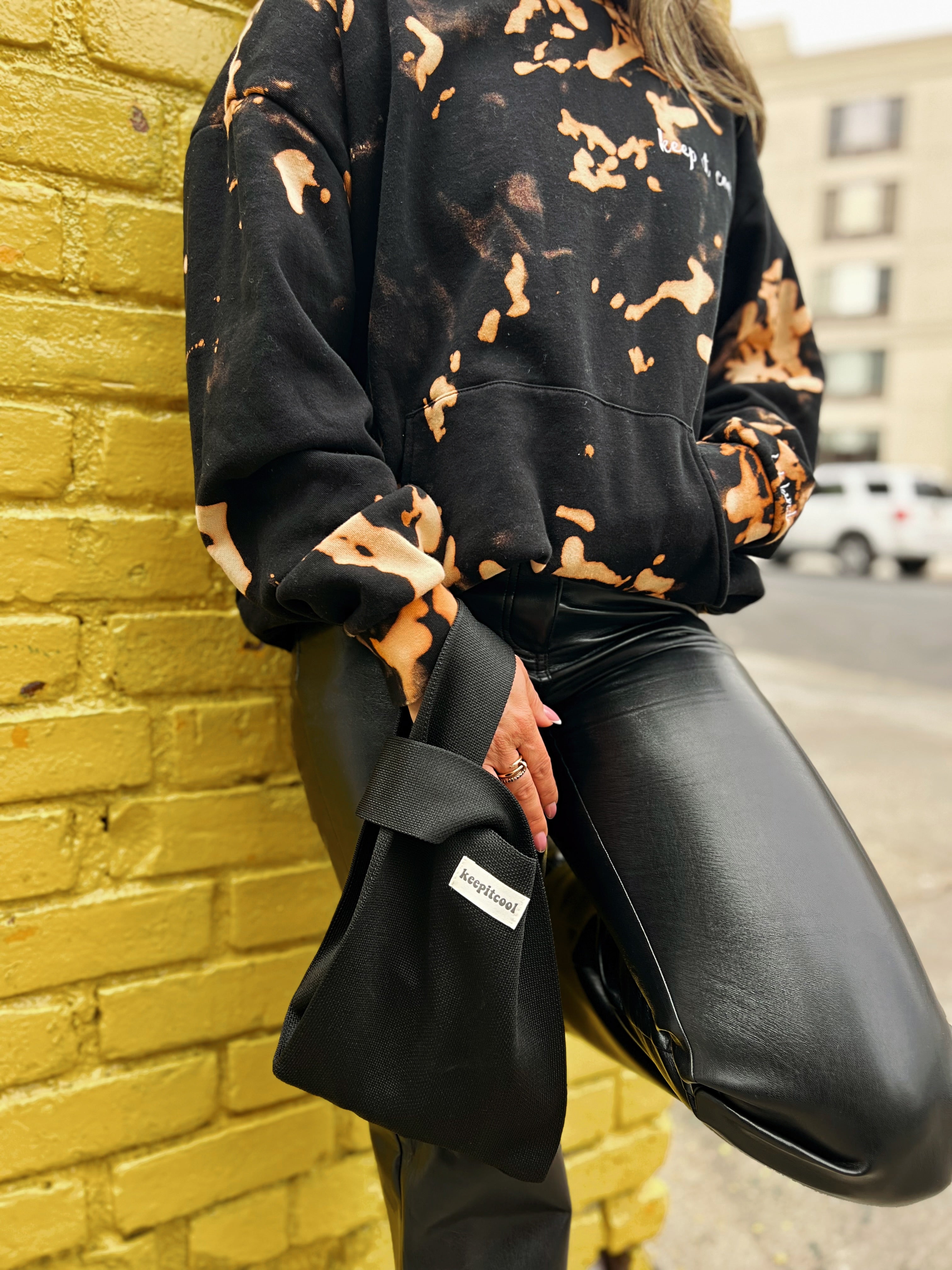 Onyx Black Acid Wash Hoodie